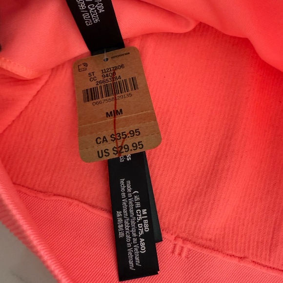 🎀PINK Victoria's Secret Neon Coral Ribbed Bralette NWT🎀 - Picture 3 of 4